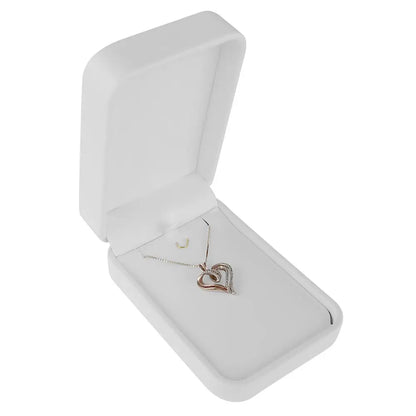 Large White Rounded Corner Leatherette Pendant/Earring Box