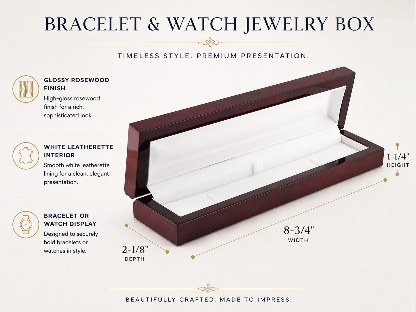 Red Rosewood Jewelry Bracelet Box