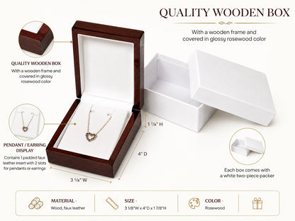 Red Rosewood Jewelry Pendant Packaging Boxes