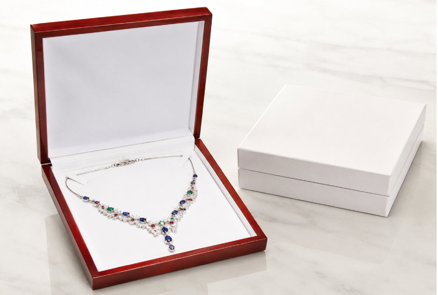 Red Rosewood Jewelry Necklace Boxes