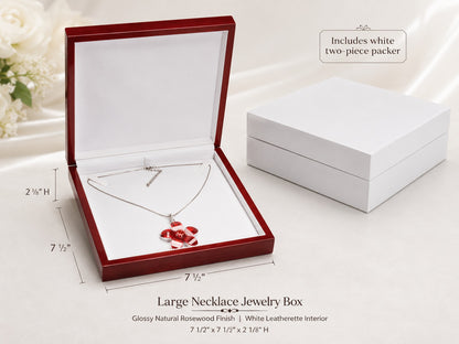 Red Rosewood Jewelry Necklace Boxes