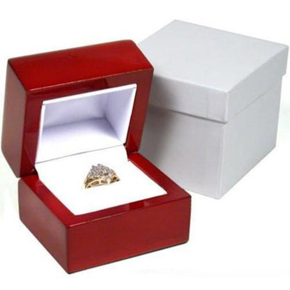 Red Rosewood Jewelry Ring Box Packaging