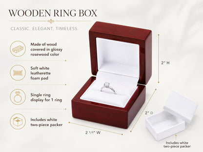 Red Rosewood Jewelry Ring Box Packaging