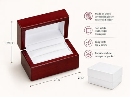 Red Rosewood Dual Jewelry Ring Gift Packaging Boxes