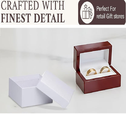 Red Rosewood Dual Jewelry Ring Gift Packaging Boxes