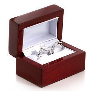 Red Rosewood Dual Jewelry Ring Gift Packaging Boxes