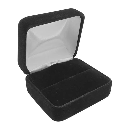 Black Premium Velvet Dual Ring Gift Boxes, Holds 1 - 2 Rings