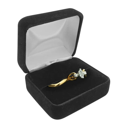 Black Premium Velvet Dual Ring Gift Boxes, Holds 1 - 2 Rings