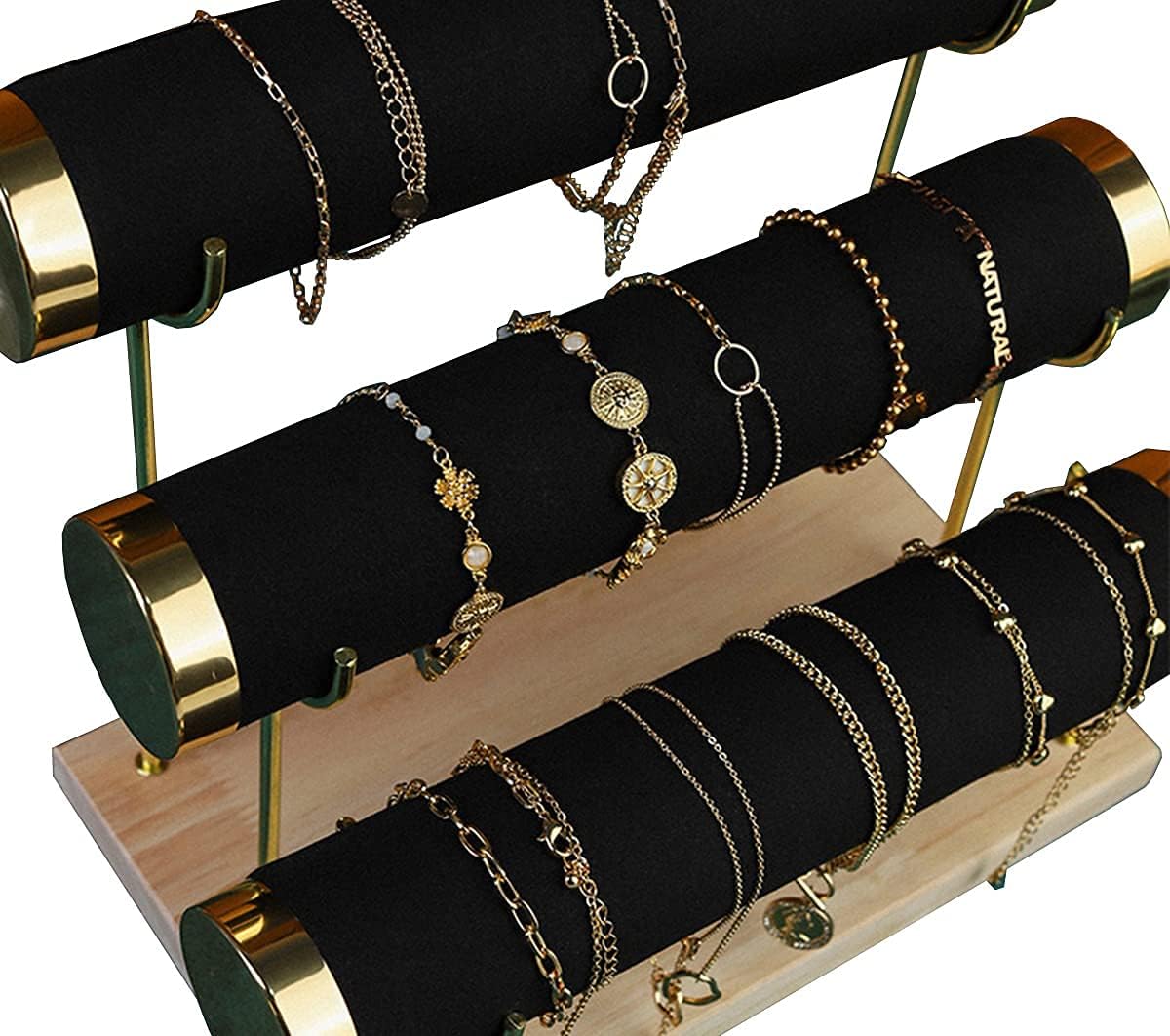 Luxury Detachable Three-Tier Jewelry Display Stand, Black