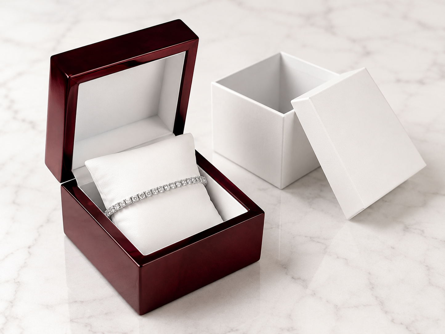 Red Rosewood Jewelry Bracelet or Watch Pillow Boxes
