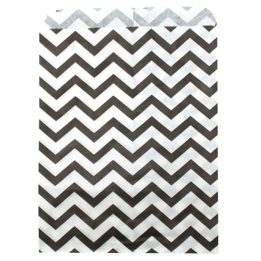 Black and White Chevron Gift Shopping Bags, 100 Per Pack, 8 1/2" x  11"