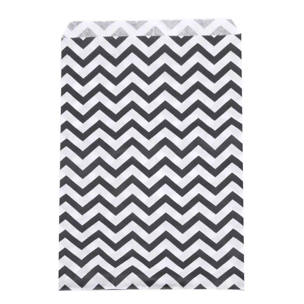 Black and White Chevron Gift Shopping Bags, 100 Per Pack, 5" x 7"