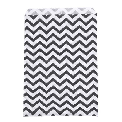 Black and White Chevron Gift Shopping Bags, 100 Per Pack, 5" x 7"