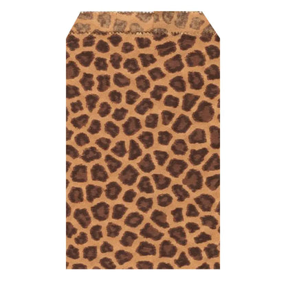 100 Leopard Print Flat Merchandise Paper Bags