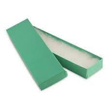 #82 - 8" x 2" x 1" H Teal Green Paper Bracelet Box