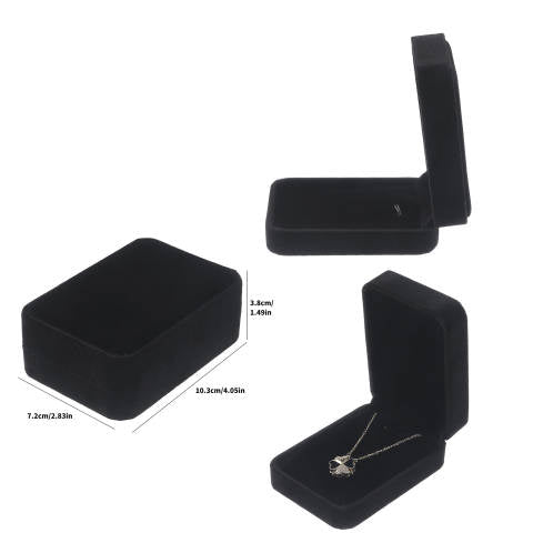 Black Velvet Large Pendant Jewelry Box- Sold by Dozen (12pcs)