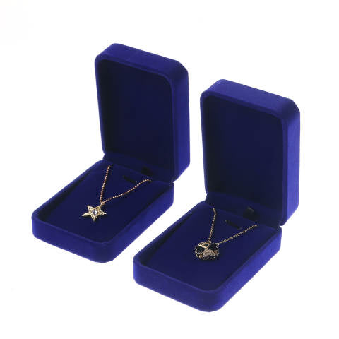 Blue Velvet Large Pendant Jewelry Box- Sold by Dozen (12pcs)