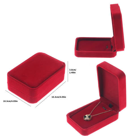 Red Velvet Large Pendant Jewelry Box- Sold by Dozen (12pcs)