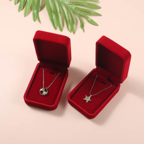 Red Velvet Large Pendant Jewelry Box- Sold by Dozen (12pcs)