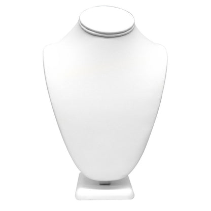White Leatherette Jewelry Necklace Bust, 7-1/2"