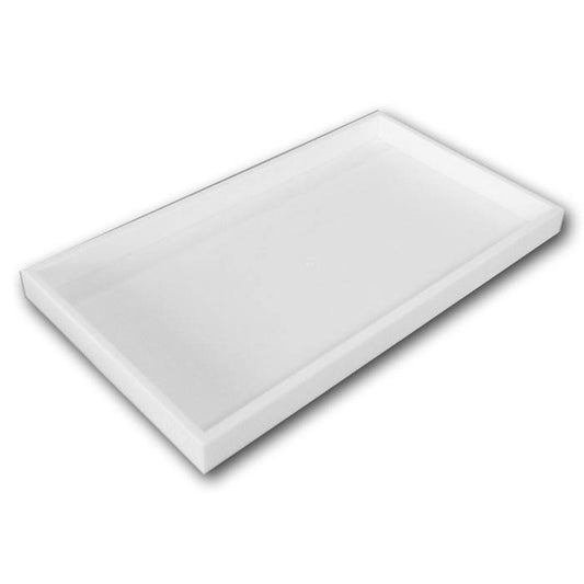 White Leatherette Wrapped Jewelry Tray-1"-Full Size