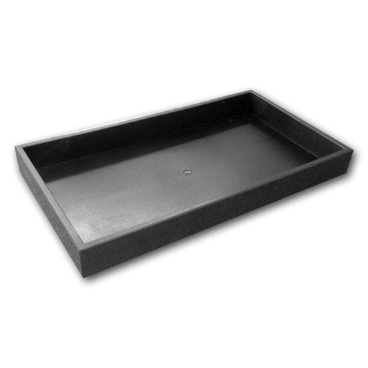 Black Full Size Leatherette Wrapped Jewelry Display Tray, 1-1/2" Tall
