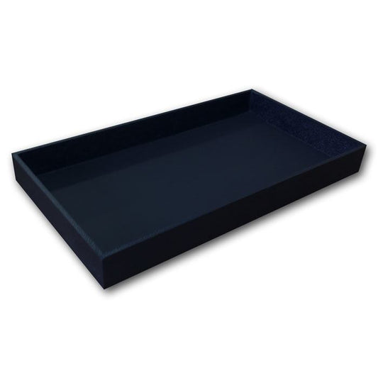 Black Full Size Leatherette Wrapped Jewelry Display Tray, 2"