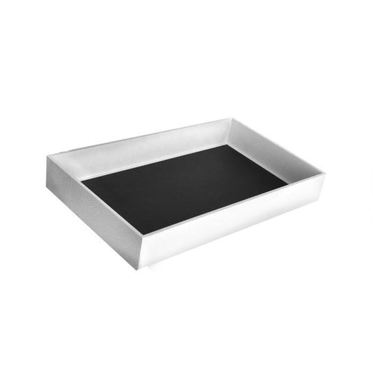 White Full Size Leatherette Wrapped Jewelry Display Tray, 2"