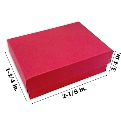 #11 - 2 1/8" x 1 5/8" x 3/4" Matte Red Cotton Filled Paper Box
