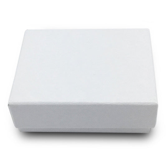 #11 - 2 1/8" x 1 5/8" x 3/4" White Swirl Cotton Filled Paper Box
