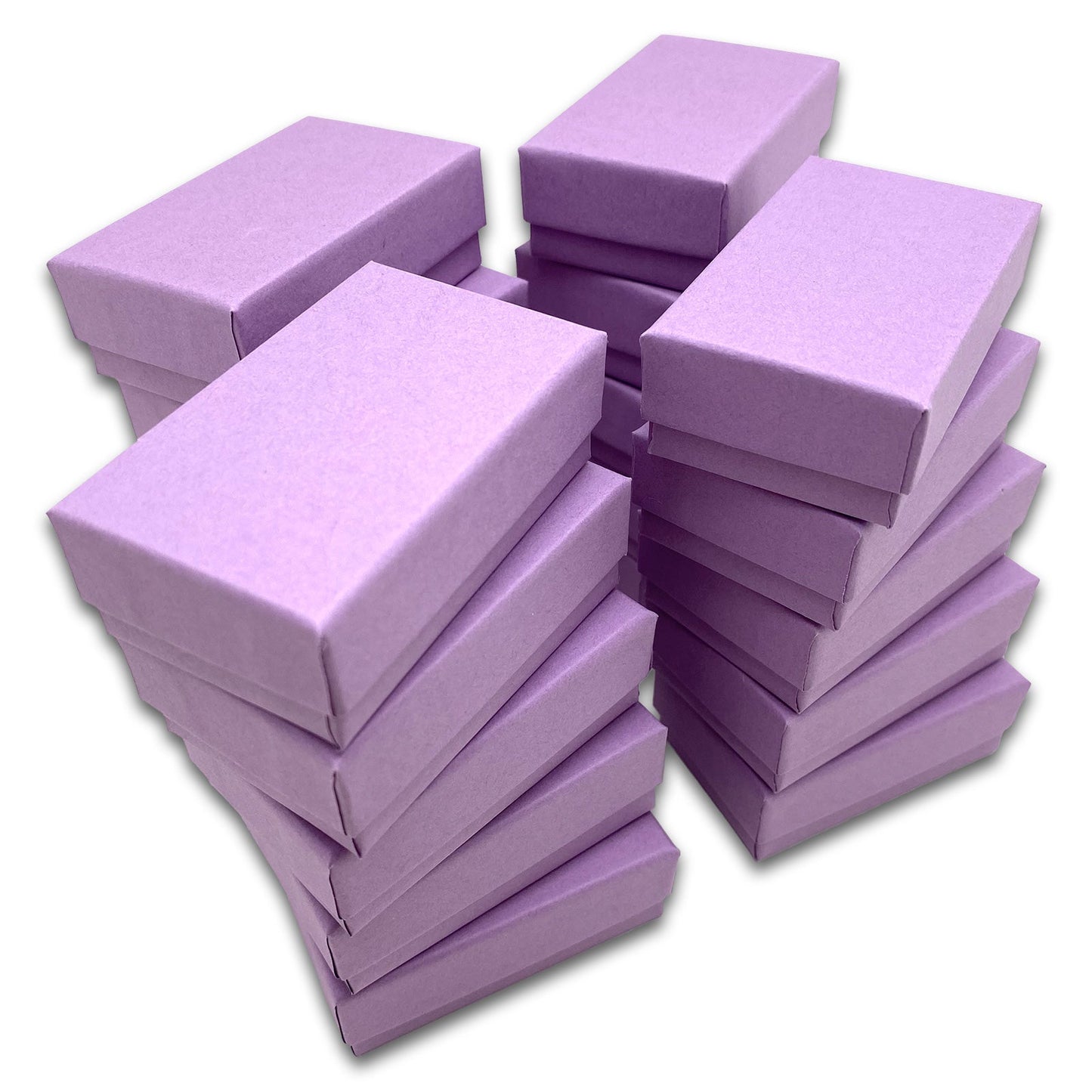 #21 - 2 5/8" x 1 5/8" x 1" Matte Purple Cotton Filled Paper Box
