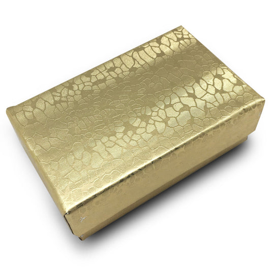 #G21 - 2 5/8"W x 1 1/2"D x 1"H Gold Foil Cotton Filled Box