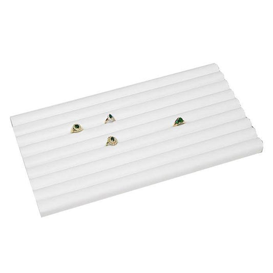 White Leatherette Jewelry Ring Tray Liner