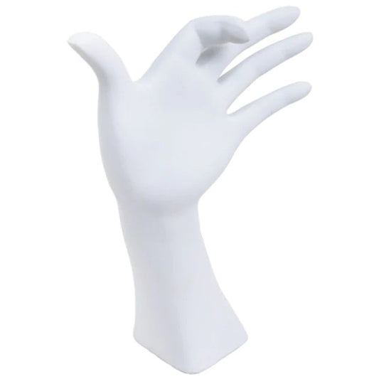 Curled Index Hand Display - White