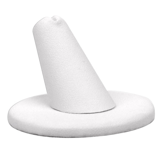 White Leatherette Jewelry Ring Display Finger, 1-1/4" Tall"