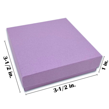 #33 - 3 1/2" x 3 1/2" x 1" Matte Purple Cotton Filled Paper Box