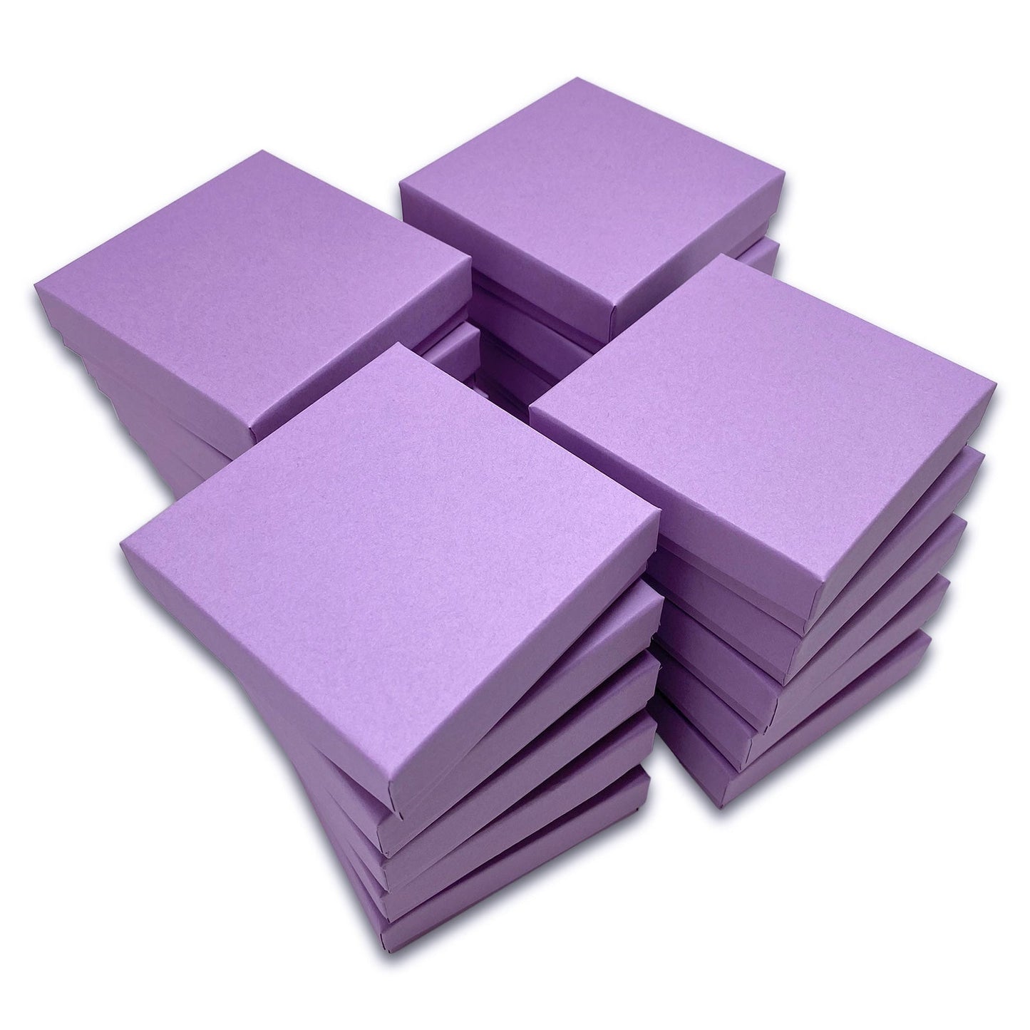 #33 - 3 1/2" x 3 1/2" x 1" Matte Purple Cotton Filled Paper Box