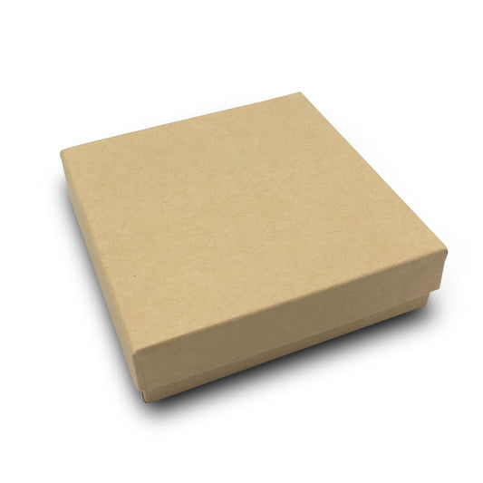 #K33 - 3 1/2" x 3 1/2" x 1" Kraft Cotton Filled Paper Box