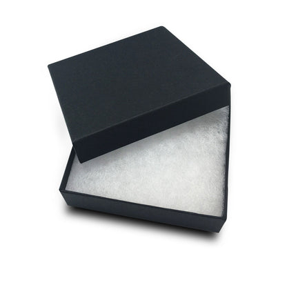 #33 - 3 1/2" x 3 1/2" x 1" Black Cotton Filled Paper Box