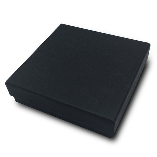 #33 - 3 1/2" x 3 1/2" x 1" Black Cotton Filled Paper Box