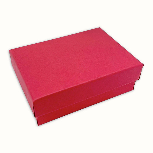 #32 - 3 1/4" x 2 1/4" x 1" Matte Red Cotton Filled Paper Box