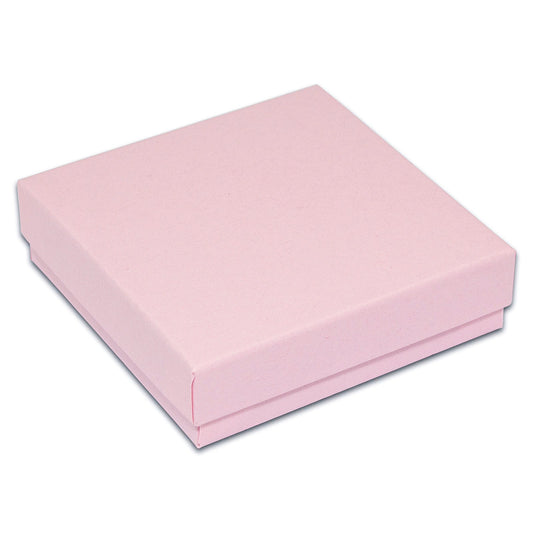 #33 - 3 1/2" x 3 1/2" x 1"H Pink Cotton Filled Box