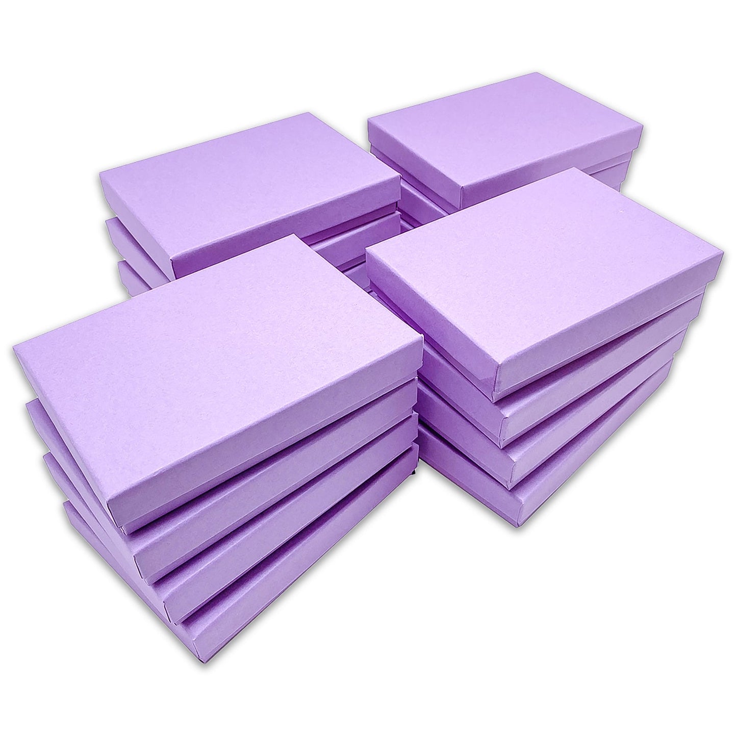 #53 - 5 7/16" x 3 15/16" x 1" Matte Purple Cotton Filled Paper Box