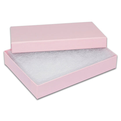 #53 - 5 3/8" x 3 7/8" x 1"H Pink Cotton Filled Box
