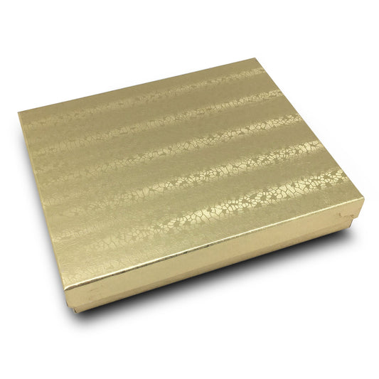 #G65 - 6 1/8" x 5 1/8" x 1 1/8"H Gold Foil Cotton Filled Box