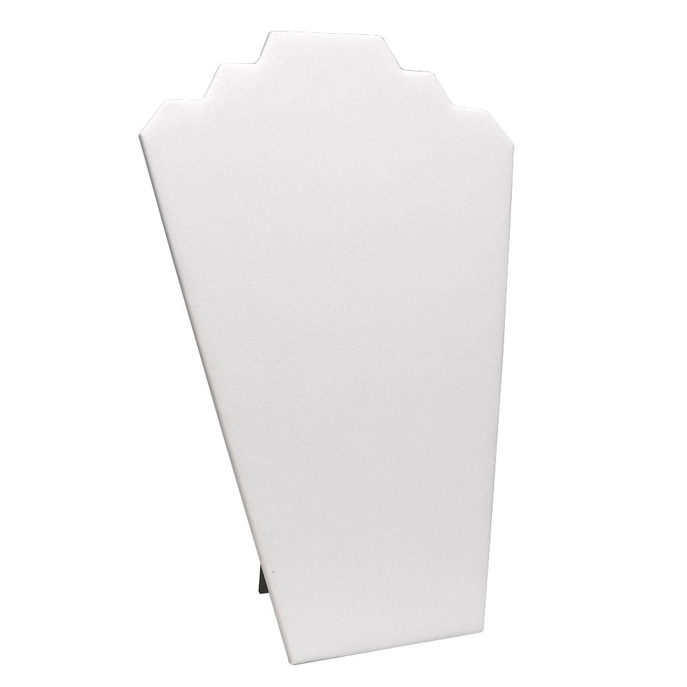 White Leatherette Jewelry Necklace Easel, 12-1/2" Tall