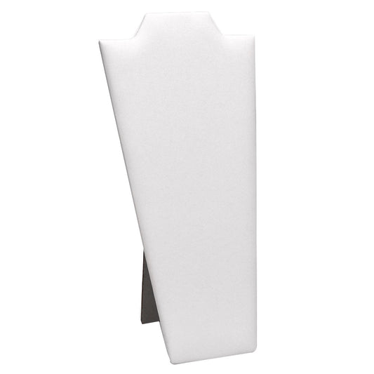 White Leatherette Jewelry Necklace Display Easel, 8" Tall