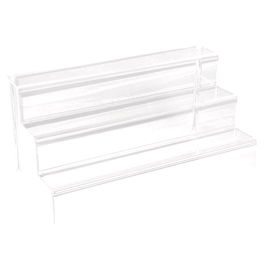 Large Clear Acrylic 3 Tier Riser Shelves Display Stand