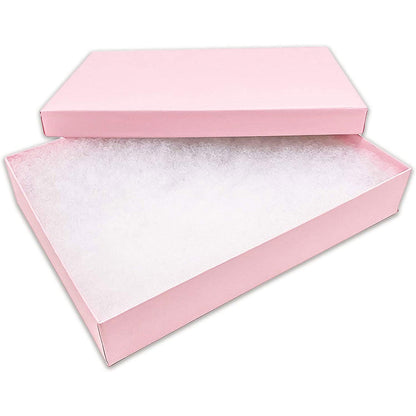 #85 - 8 1/8" x 5 5/8" x 1 3/8" H Pink Cotton Filled Box