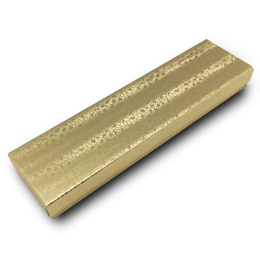 #G82 - 8" x 2" x 1"H Gold Foil Cotton Filled Box